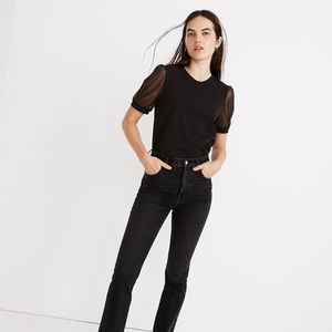 Madewell Sheer-Sleeve Knit Top